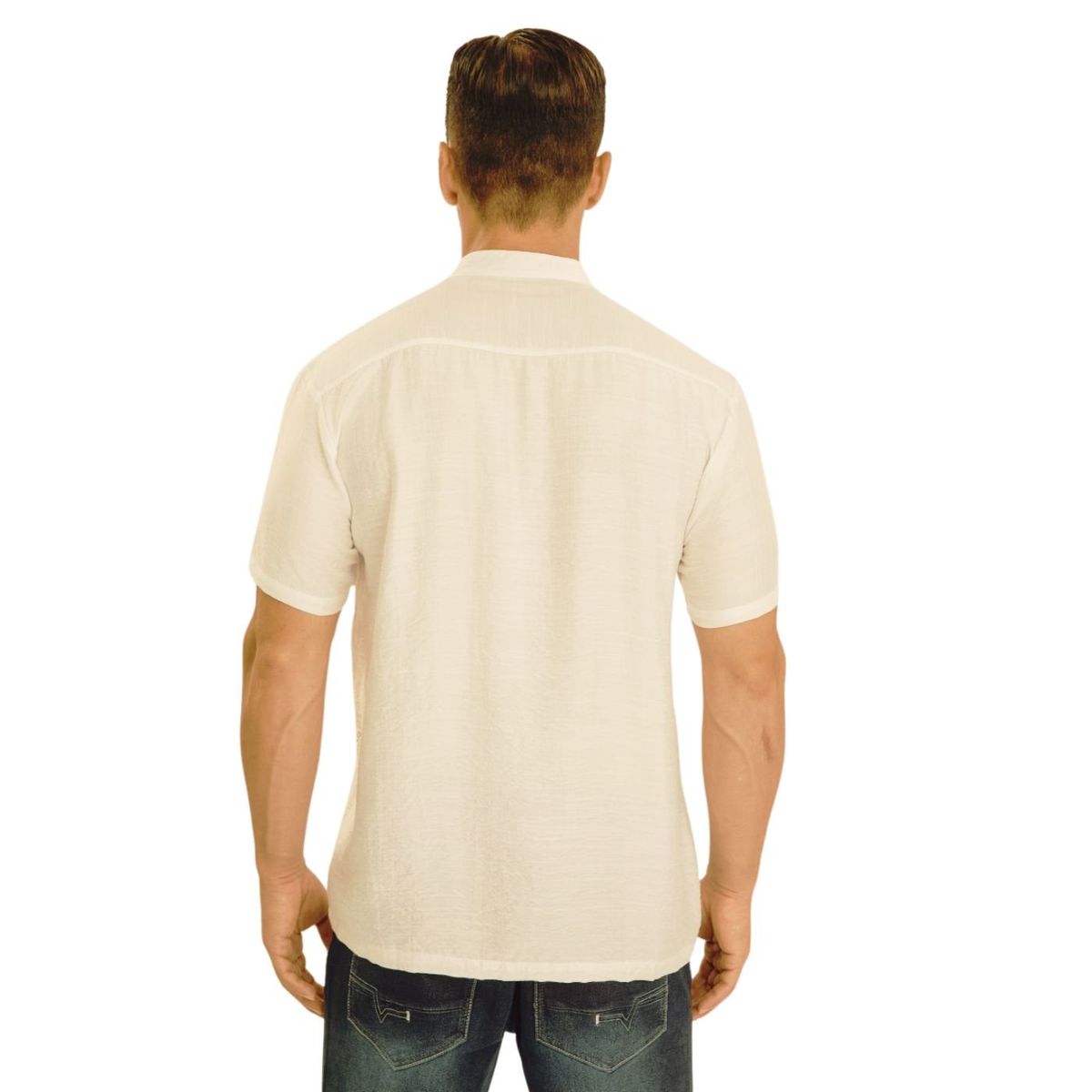 LIKE SHOP - Camisa Verano Manga Corta Hombre Cuello Mao Casual Fashion 153