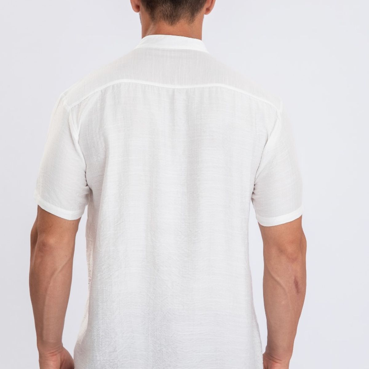 LIKE SHOP - Camisa Verano Manga Corta Hombre Cuello Mao Casual Fashion 153