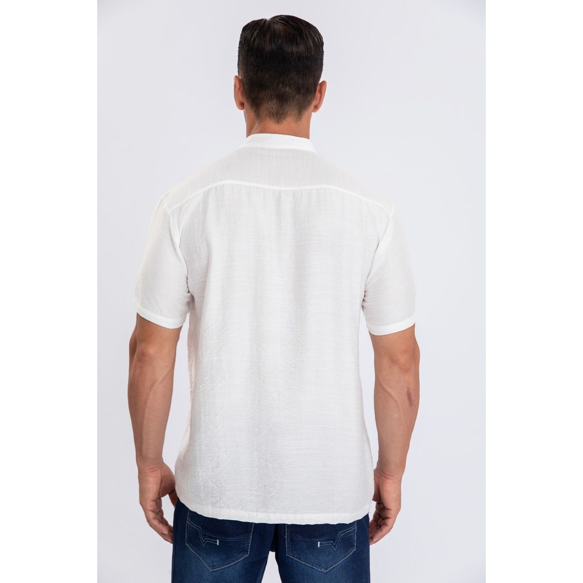 LIKE SHOP - Camisa Verano Manga Corta Hombre Cuello Mao Casual Fashion 153