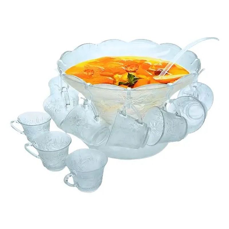 ALLEGRA - Set Ponchera Liviera 27 Piezas Vidrio Transparente