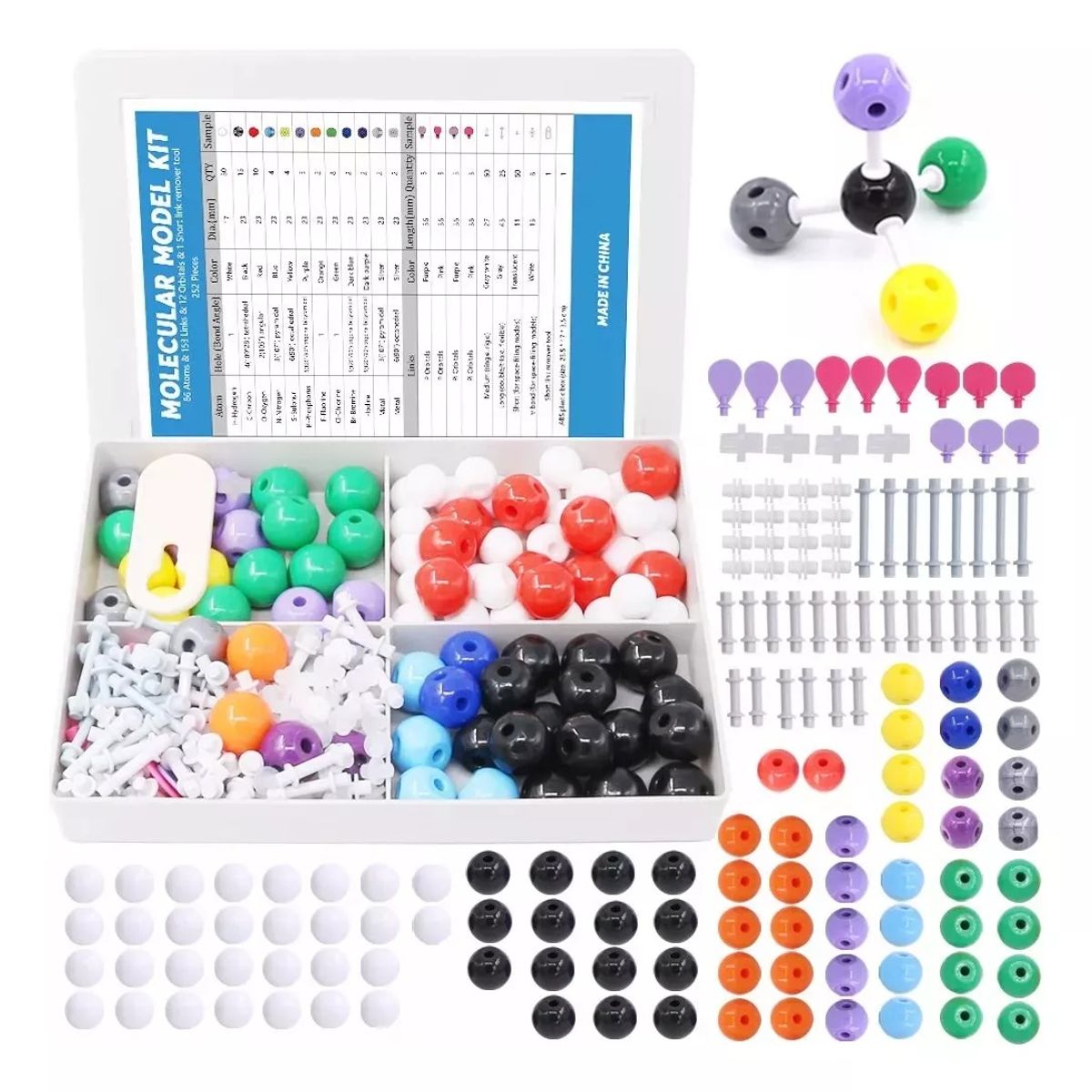 GENERICO - Kit De Modelo Molecular De Química 252 Piezas