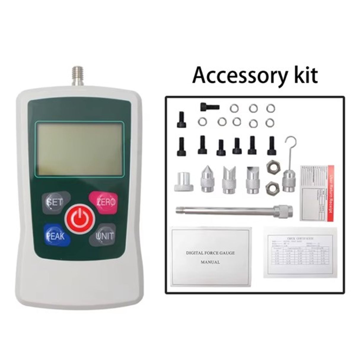 GENERICO - Medidor De Fuerza De Empuje Digital Dinamómetro 500N