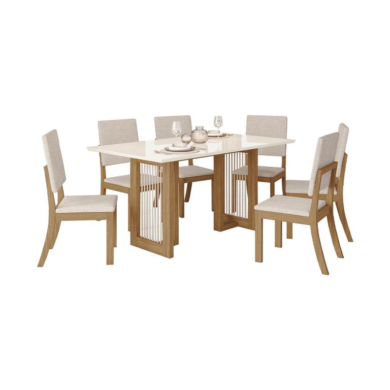 Juego Comedor 6 Sillas Savoy Off white