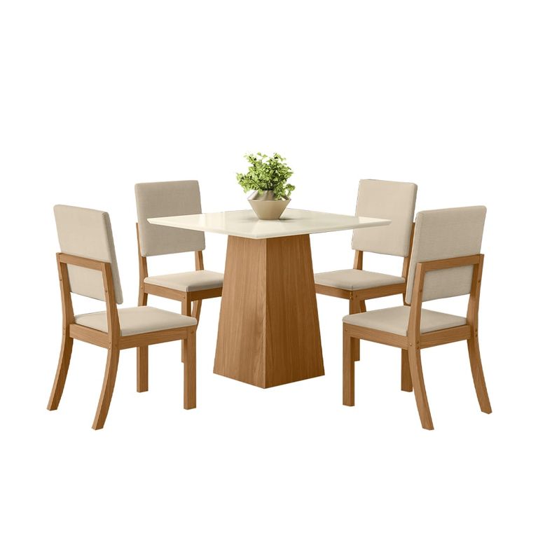 Juego Comedor 4 Sillas Riviera Off white...