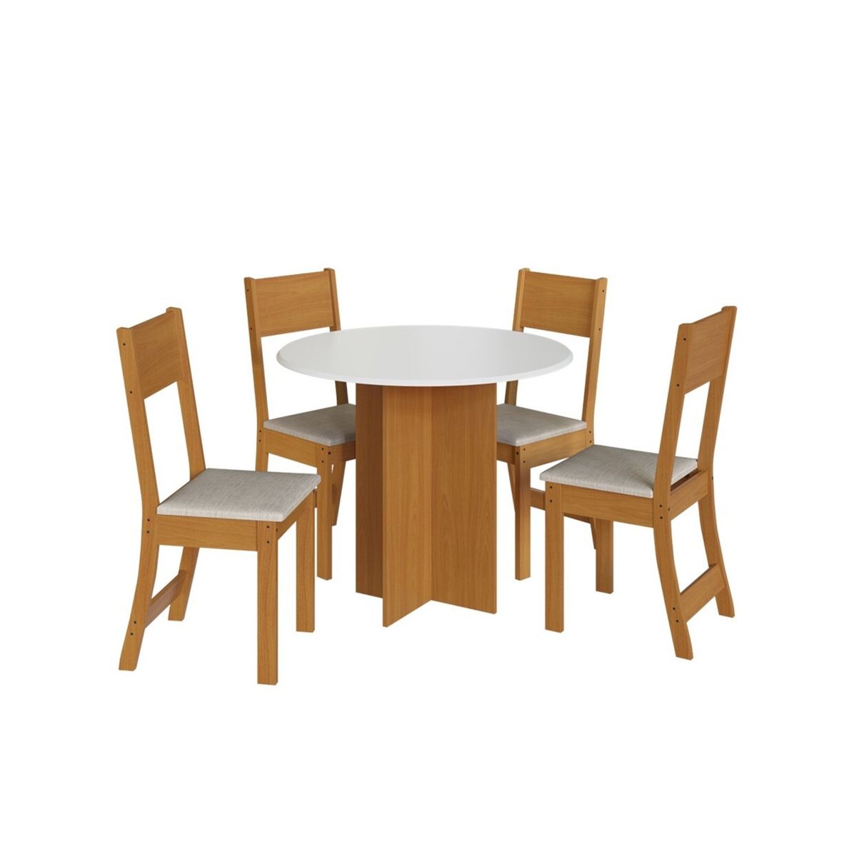 HOME MOBILI - Juego Comedor 4 Sillas Camelia Café