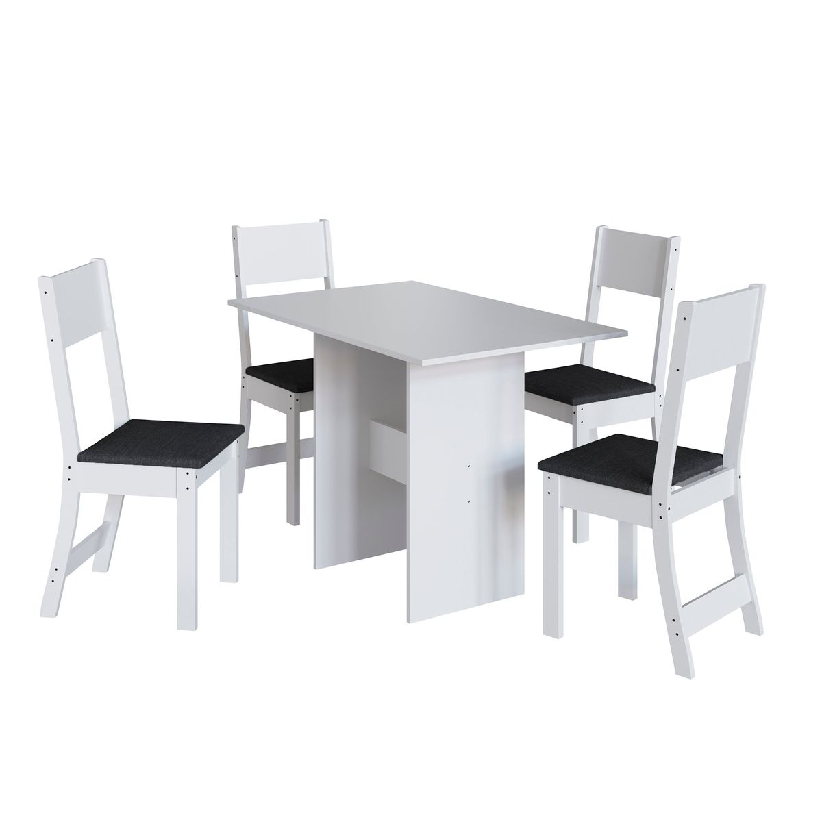 HOME MOBILI - Juego Comedor 4 Sillas Nevada Blanco