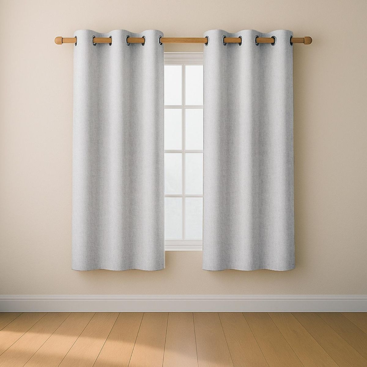 CASATUA - Cortina Blackout 100% CasaTua 2 Paños 107x160cm Textura Lino - Gris