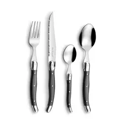 LOU LAGUIOLE - JUEGO CUCHILLERIA GRAFITO TRADITION LAGUIOLE, 6 PERSONAS, 24 PZ