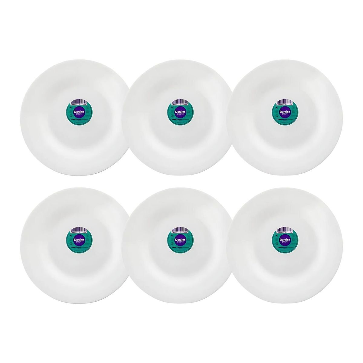 DURALEX - Set 6 Platos Llanos Opaline 24cm Duralex Vidrio Resistente