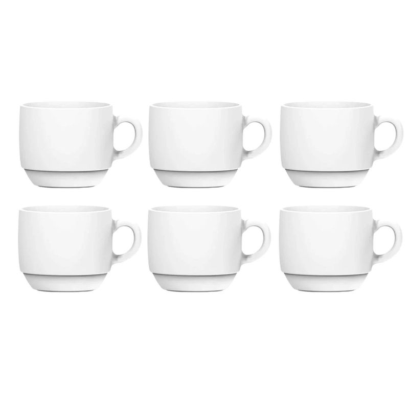 NADIR - Set 6 Tazas Café Opaline 90mL Cocina Nadir Vidrio Resistente