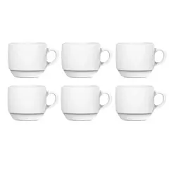 NADIR - Set 6 Tazas Café Opaline 90mL Cocina Vidrio Resistente