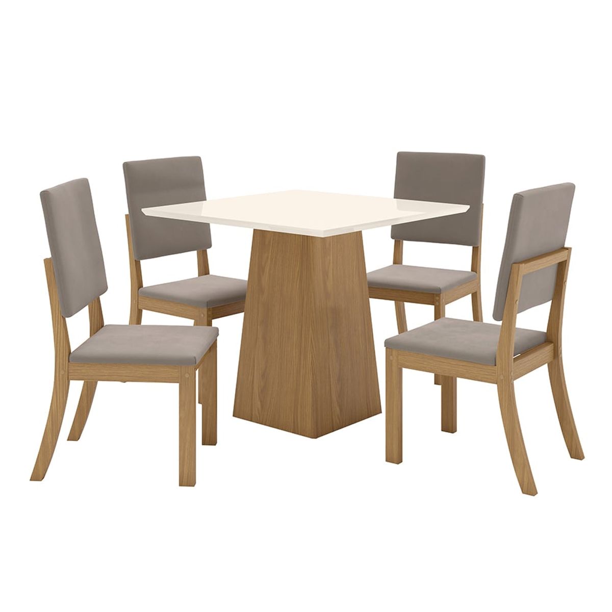 HOME MOBILI - Juego Comedor 4 Sillas Toscano Marron