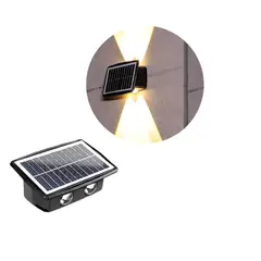GENERICO - Aplique Solar Impermeable Exterior 4 Leds Calido Exterior