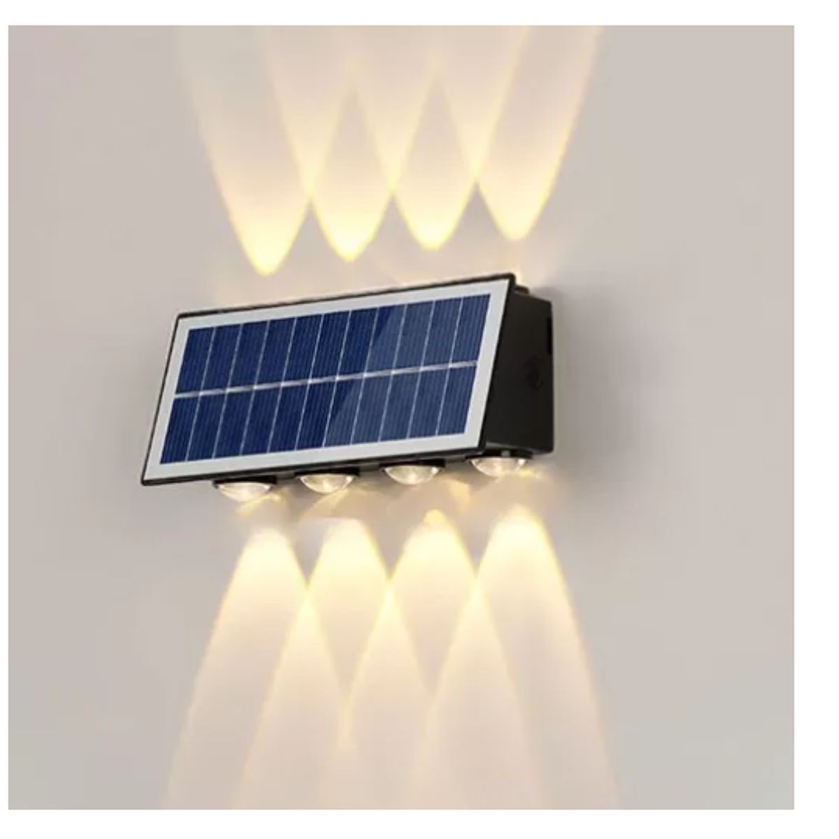 GENERICO - Apliqué Solar Bidireccional Impermeable 8leds Luz Calido