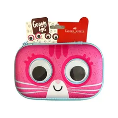 ADIX - Estuche Rigido Googly Eyed Kitty Zipit Faber Castell