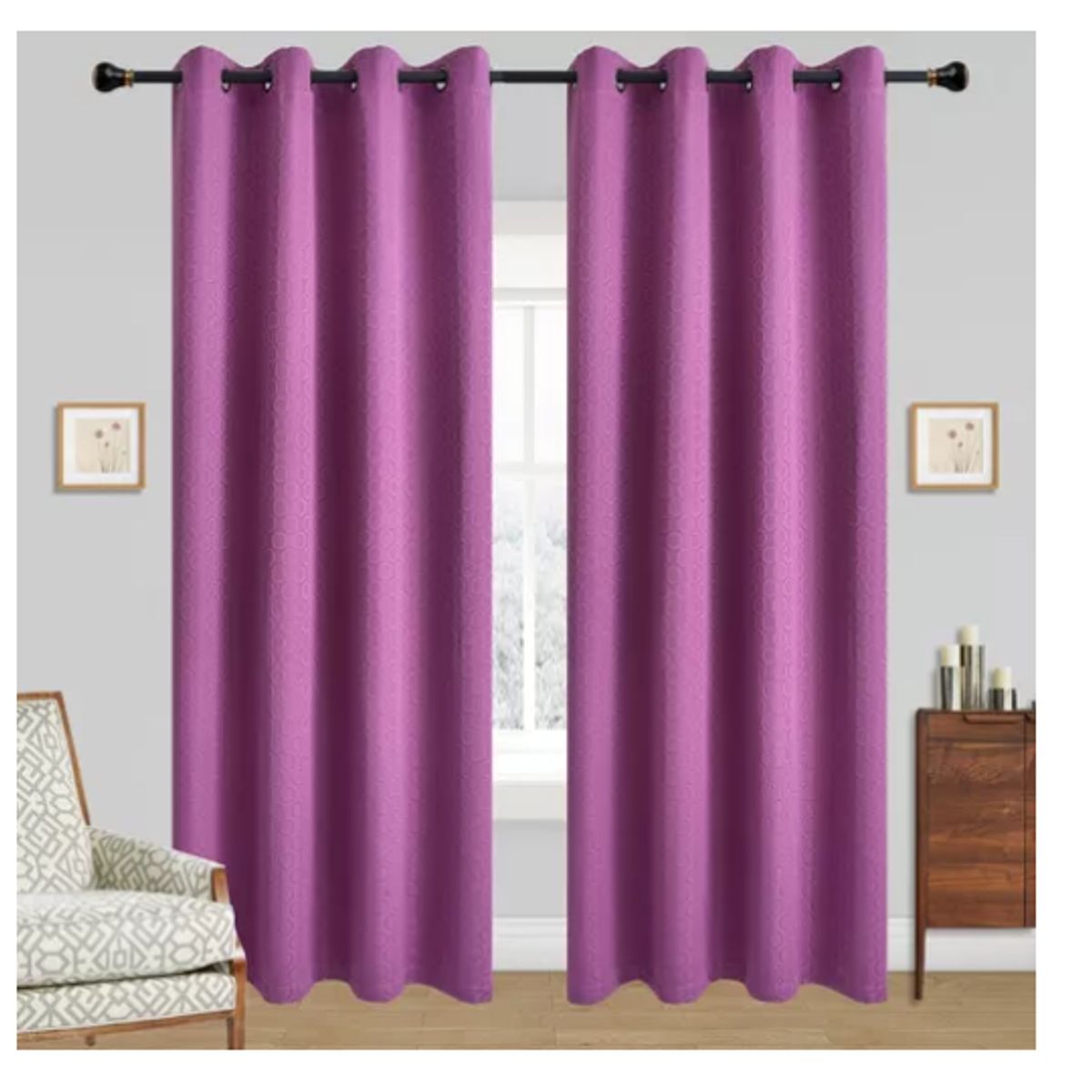 GENERICO - Cortinas Hogar Telas Brocato 2 Panos 140x220 Cm