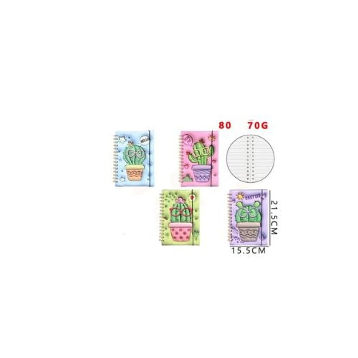 GENERICO - Libreta Cactus Cute 80 Hojas