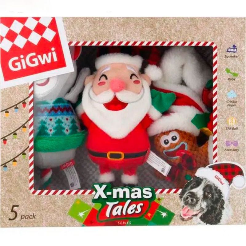 GIGWI - Pack Navideño 5 piezas Perro Pequeño/Mediano Gigwi 