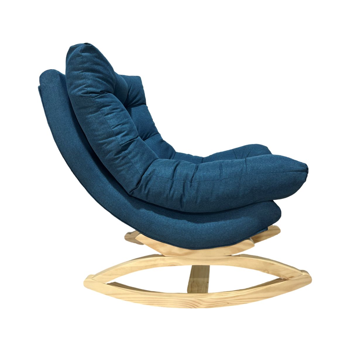 MUEBLES NEW - SILLA MECEDORA COQUETTE AZUL INDIGO.
