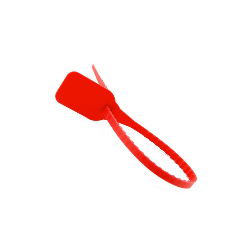 GENERICO - Sello de Seguridad Plástico Ajustable 230mm Bolsa 100un Rojo