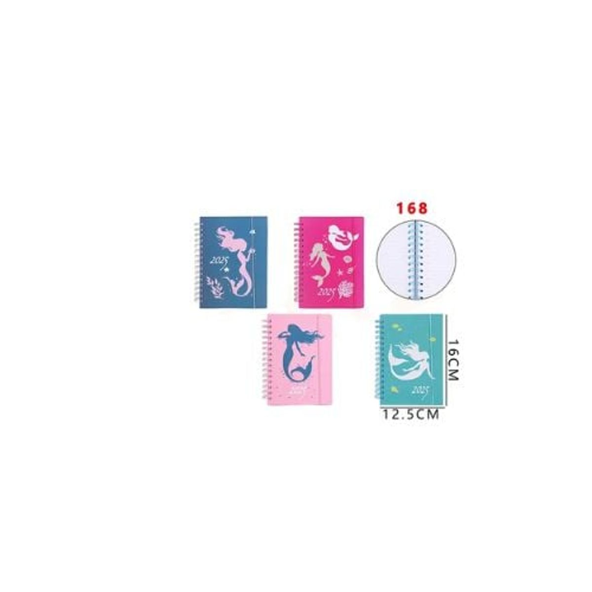 GENERICO - Agenda Sirena 2025 12 5 16 Cm 168 Hojas