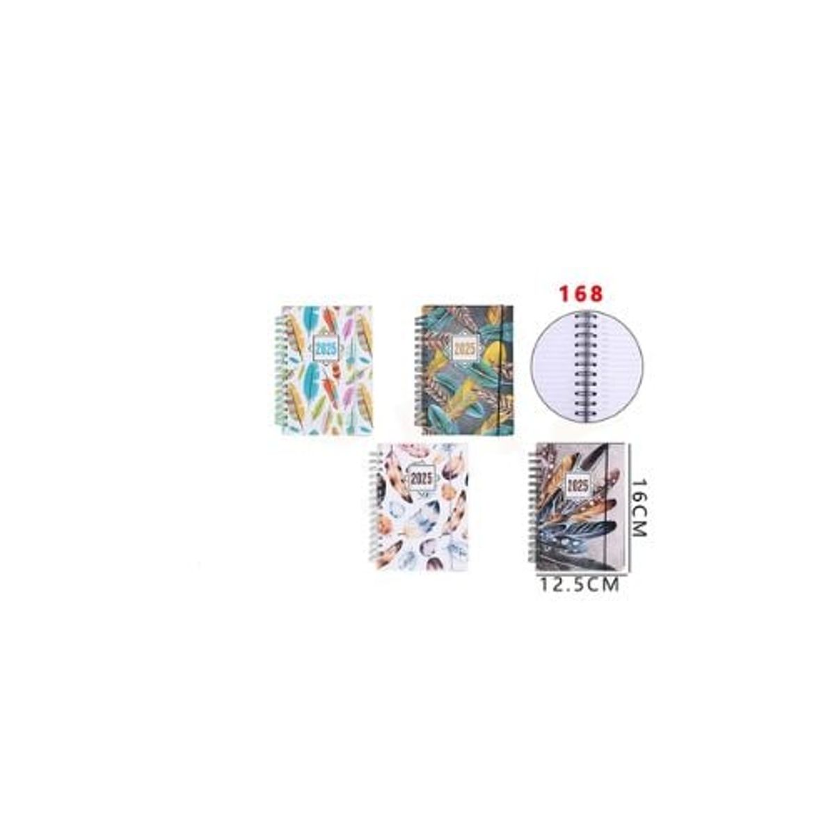 GENERICO - Agenda Plumas 2025 12 5 16 Cm 168 Hojas