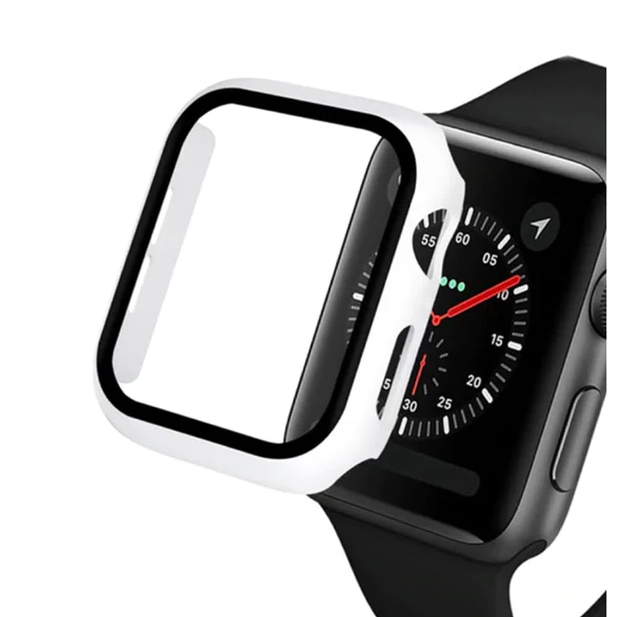 GENERICO - Protector Carcasa Glass Apple Watch 41mm Blanco