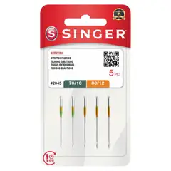 SINGER - Aguja 2045 mixtas finas (Punta bola), set 5 unidades