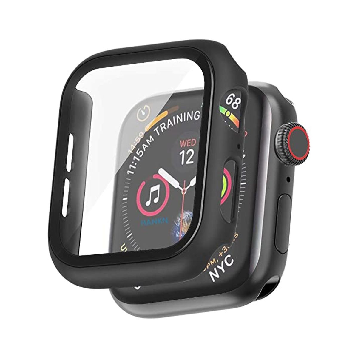 BANANA TIENDA - Protector Carcasa Glass Compatible con Apple Watch 42mm Negro