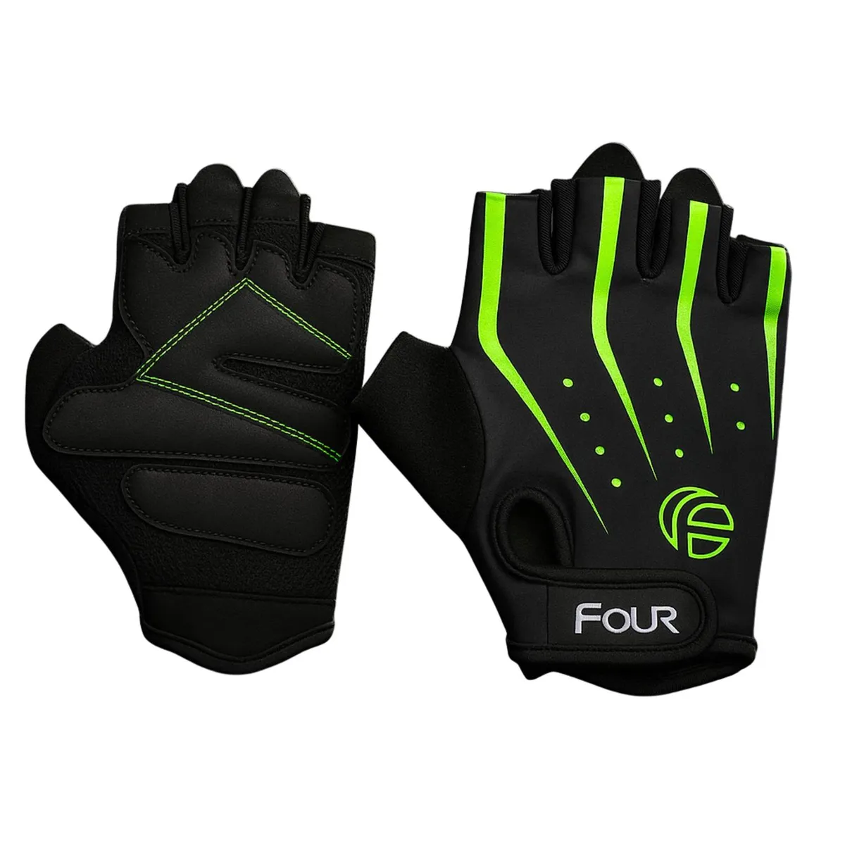 FOUR - Guantes de Ciclismo sin dedos - Four Sublimado - Negro - XL
