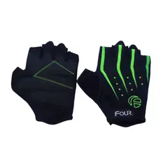 FOUR - Guantes de Ciclismo sin dedos - Sublimado - Negro - XL