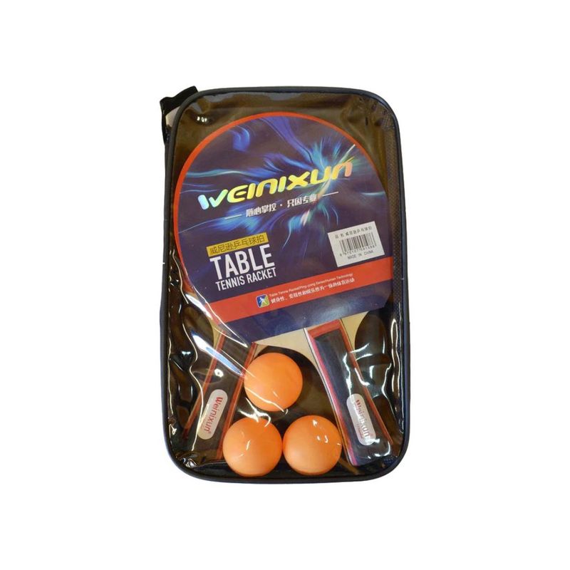 FOUR - Set de Ping Pong - Paletas + 3 Pelotas - Weingzu con Funda