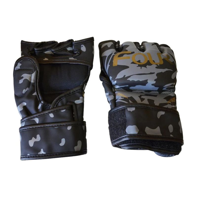 FOUR - Guantes MMA sin Dedos Negros - Four - M