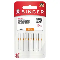 SINGER - Aguja 2022 80/12 (overlock y colleretera), set 10 unidades