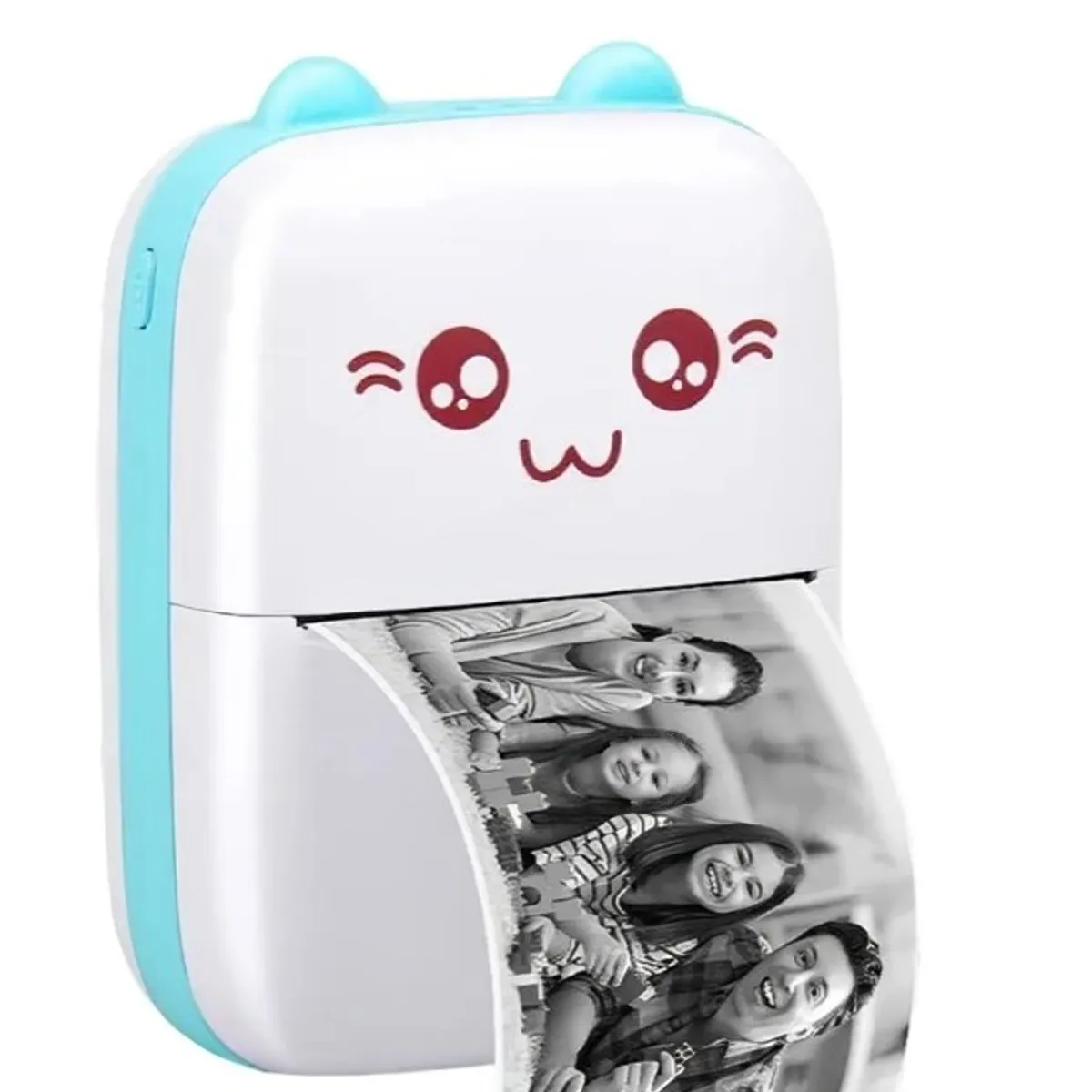 OEM - Mini Impresora Térmica Portátil Bluetooth Gatito + 11 Rollos Celeste
