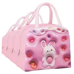 GENERICO - 4 Lonchera Termica Con Efecto 3D Rosado