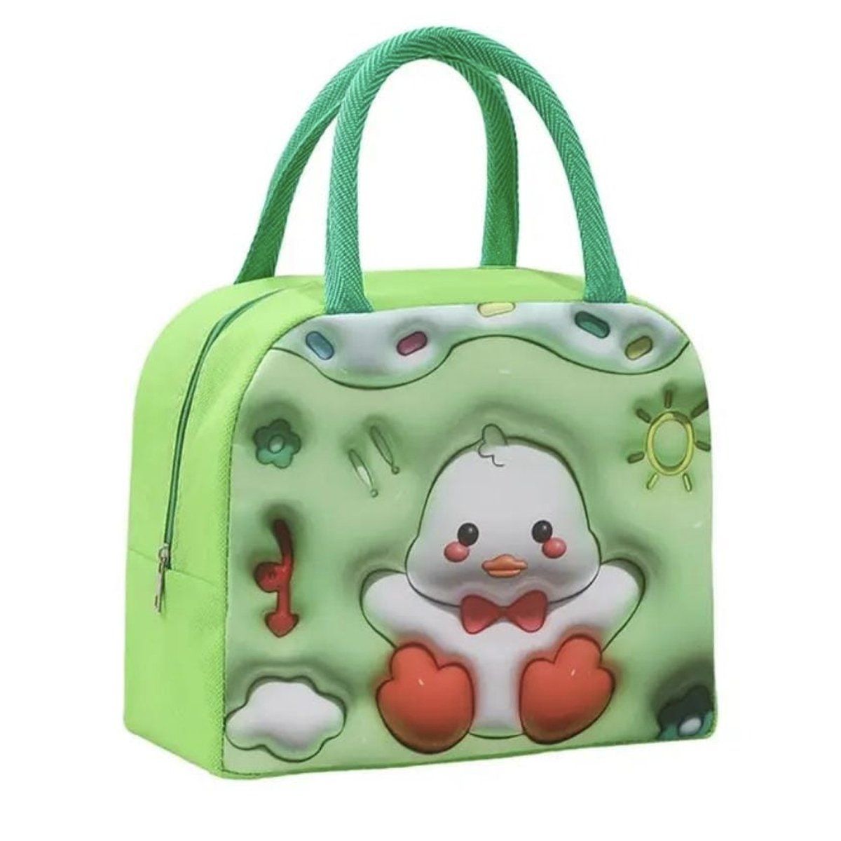 GENERICO - 4 Bolso Termico Tipo Lonchera Con Efecto 3d Verde