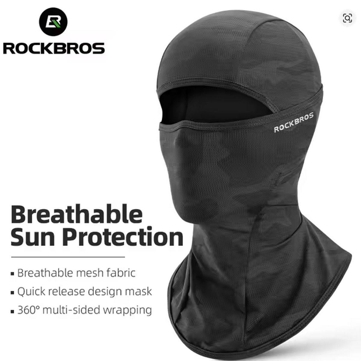 ROCKBROS - Mascara Balaclava Lycra De Ciclismo Moto Deportes Rockbros