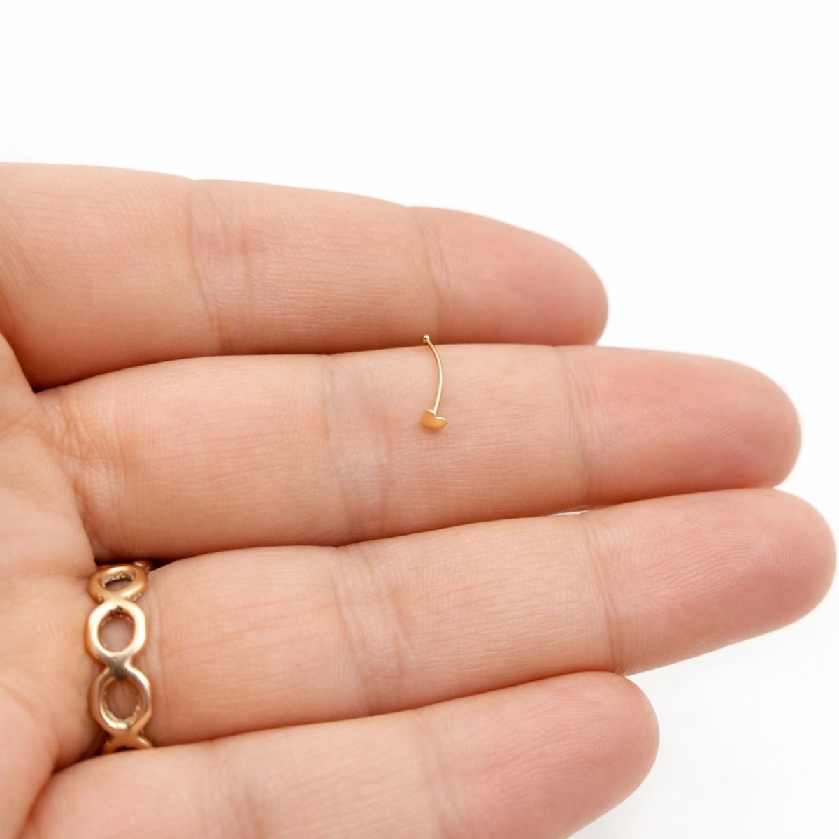JOYAS MYTOKE - Piercing Nariz Oro 18 Kilates Corazon Unisex