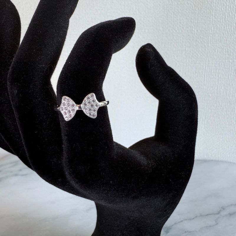 GENERICO - Anillo Lazo Ajustable Plata Fina Ley 925 Circones Mujer