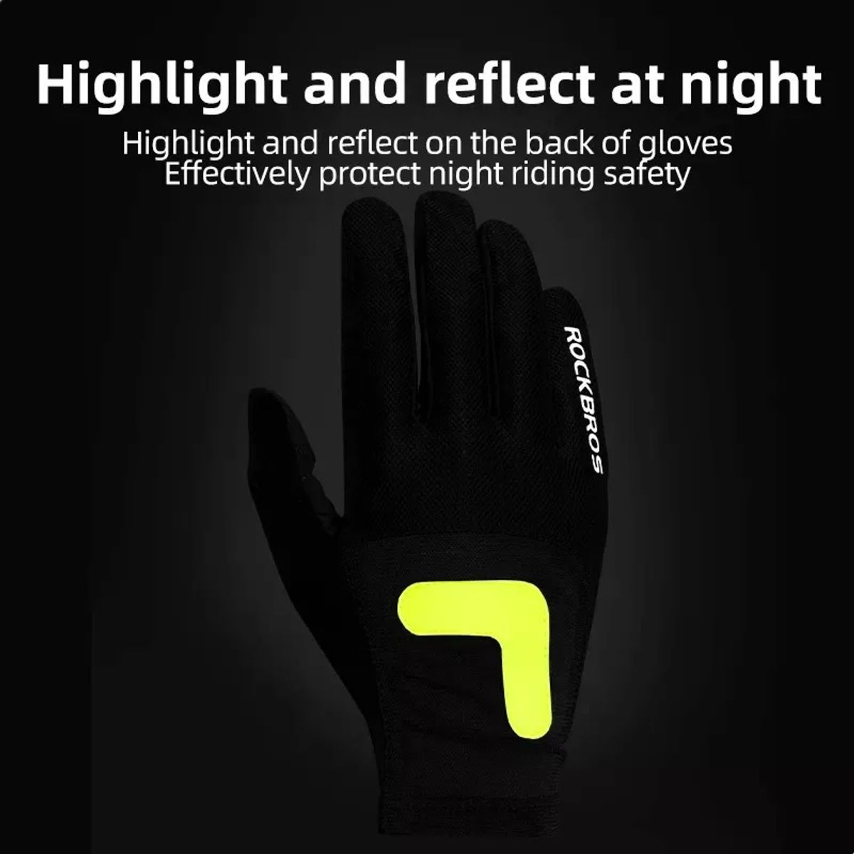 ROCKBROS - Guantes Ciclismo Reflectantes Ruta Transpirables Touch