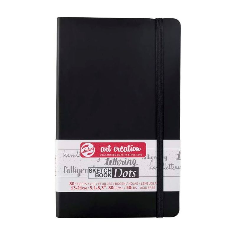 ART CREATION - Libreta Sketchbook Negra con Puntos 80grs 13x21cm