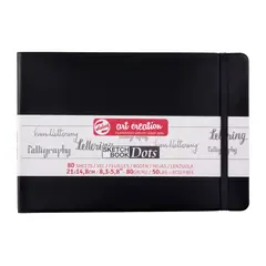 ART CREATION - Libreta Sketchbook Negra con Puntos 80grs 21x15cm