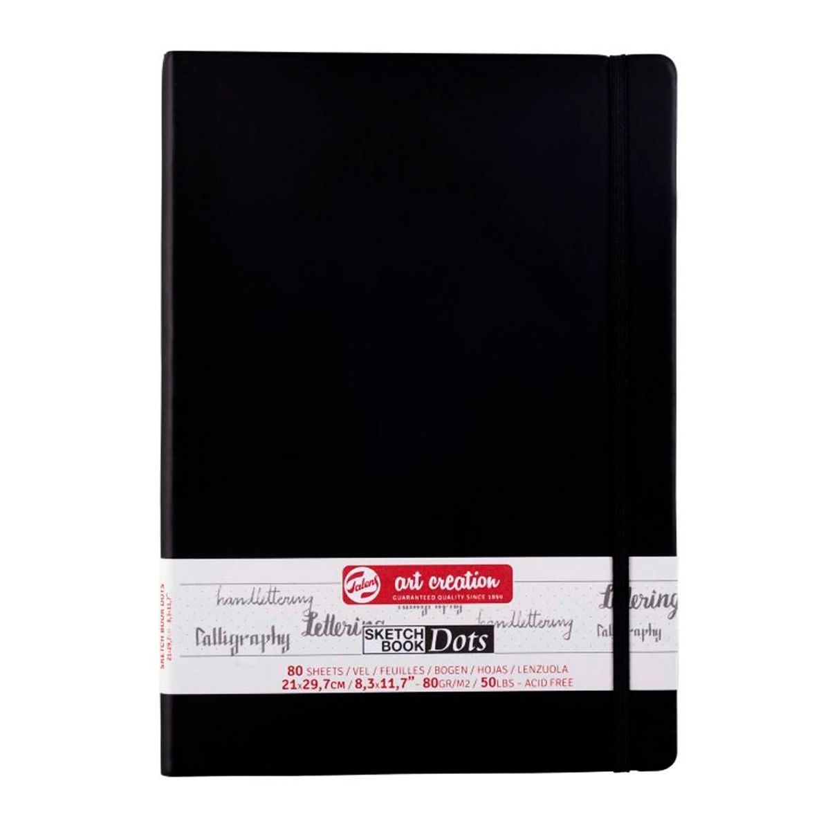 ART CREATION - Libreta Sketchbook Negra con Puntos 80grs 29x21cm