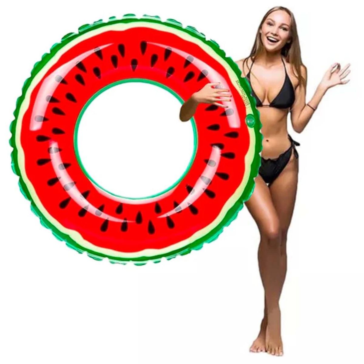 GENERICO - Flotador Sandia Inflable 120cm Piscina Verano Swing Ring