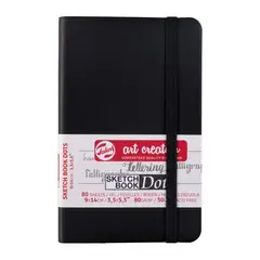 ART CREATION - Libreta Sketchbook Negra con Puntos 80grs 9x14cm