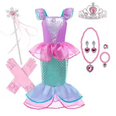 GENERICO - Disfraz Princesa Ariel, sirenita para niña talla 8