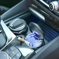 OEM - Cenicero De Auto Portátil Con Tapa Luz Interior De Cerámica