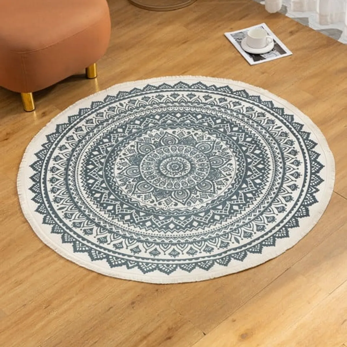 ANGELES DEL HOGAR - Alfombra Redonda Estilo Etnico 120 cm