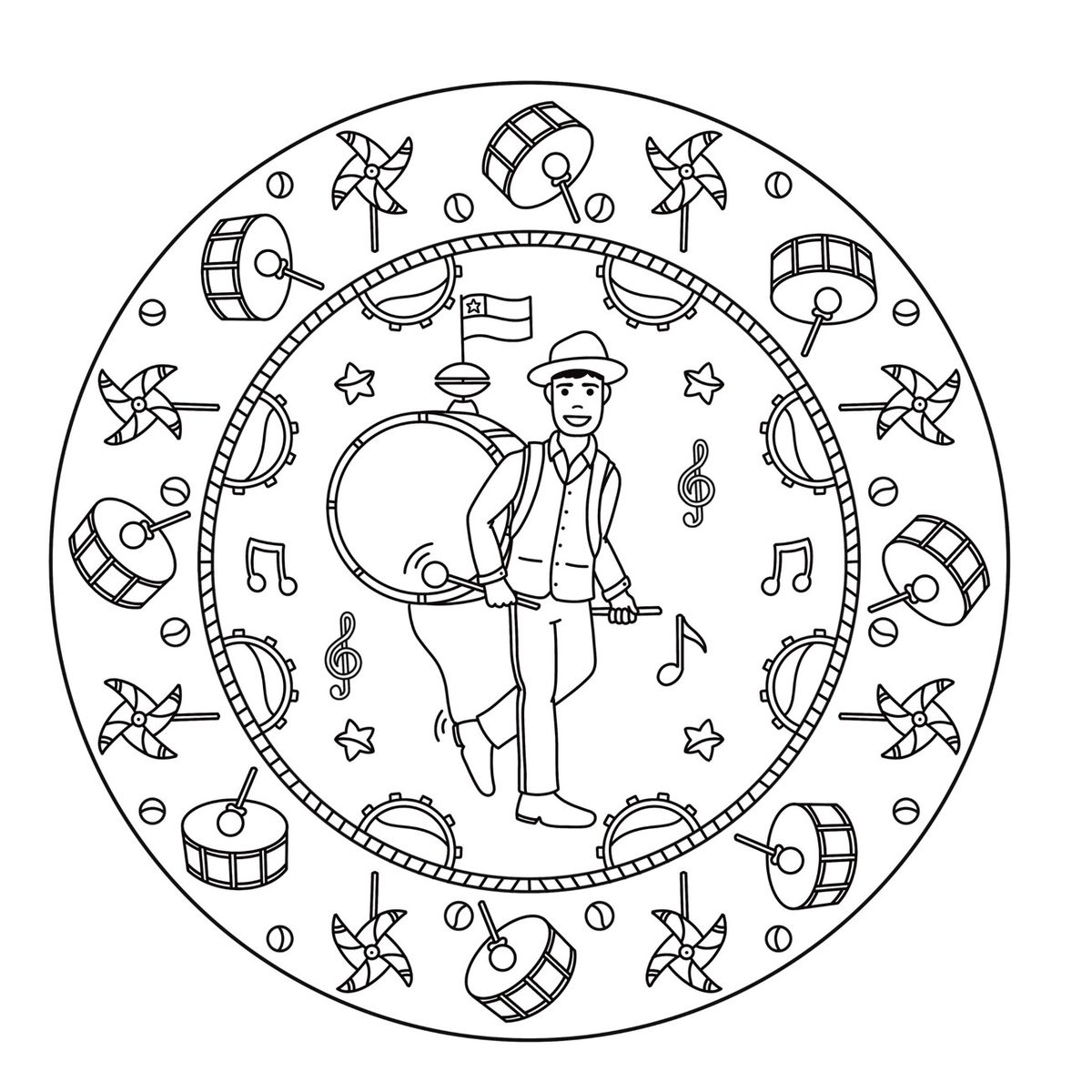 FLORENCIA Y SUS AVENTURAS - Libro para colorear - Pintemos Chile con mandalas - Edición Tapa Dura